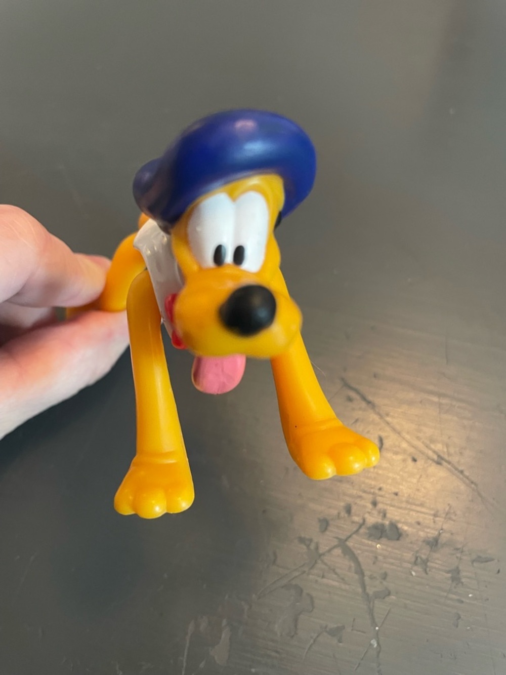 Disney Pluto Figurine with Blue Hat France Paris Mickey Mouse Dog